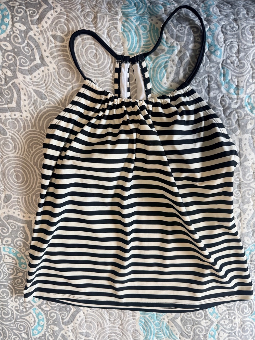 Kona Sol Black & White Striped Girls One-Piece Swimsuit